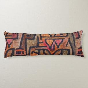 Klee Abstract Red Abstract Expressionist Nature Body Pillow