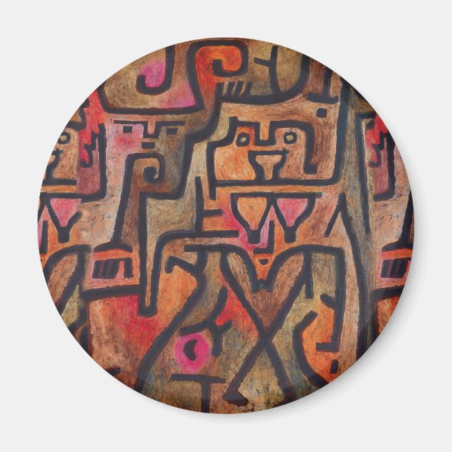 Klee Abstract Red Abstract Expressionist Nature  Magnet (Front)