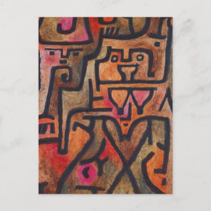 Klee Abstract Red Abstract Expressionist Nature Postcard