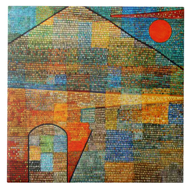 Klee - Ad Parnassus, famous abstract painting, Tile (Front)