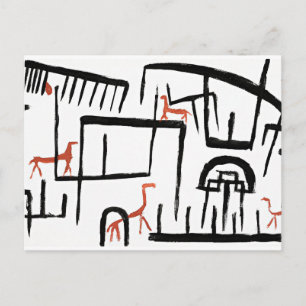 Klee - Animals in an Enclosure Postcard