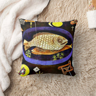 Klee - Aroundfish painting Throw Pillow