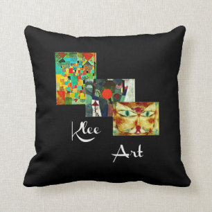 Klee art, Paul Klee collage Throw Pillow