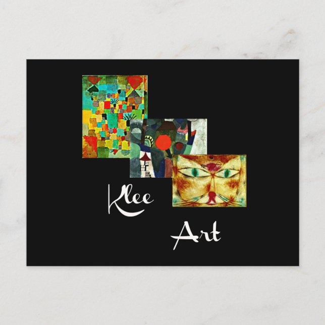 Klee artwork, Paul Klee collage Postcard (Front)