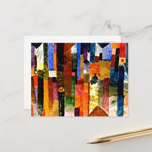 Klee - Before the Town Postcard (Front/Back In Situ)