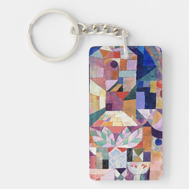 Klee - Burggarten, abstract painting Keychain (Front)