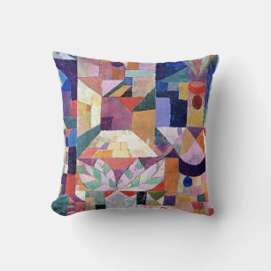 Klee - Burggarten, abstract painting Throw Pillow