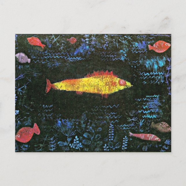 Klee - Carte postale de poisson rouge. (Devant)