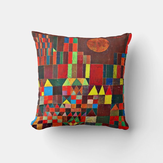 Klee - Castle and Sun Throw Pillow (Front)
