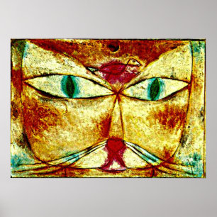 Klee - Cat and Bird painting by Klee Poster