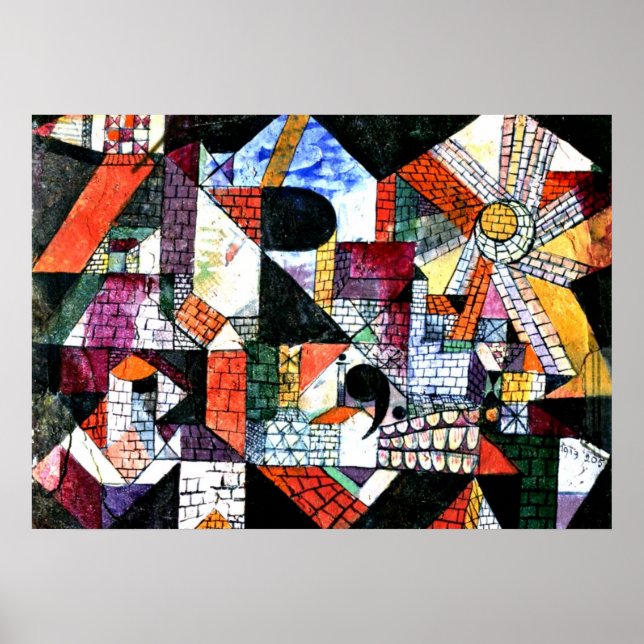 Klee - City of R; Paul Klee artwork Poster (Front)