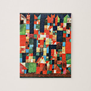 Klee - City Picture with red and green Jigsaw Puzzle