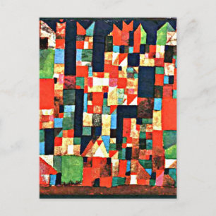 Klee - City Picture with red and green Postcard