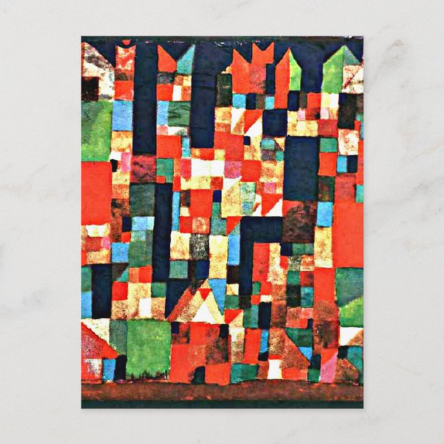 Klee - City Picture with red and green Postcard (Front)