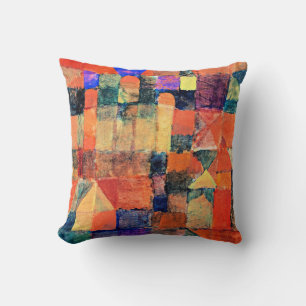Klee - City with the Three Domes Throw Pillow