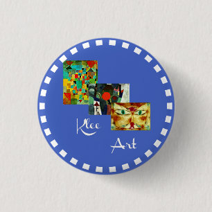 Klee collage art with circle frame 1 inch round button