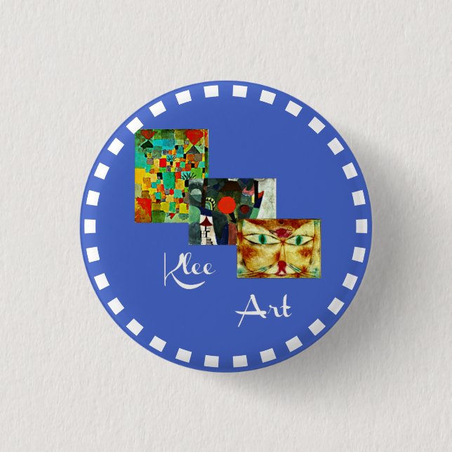 Klee collage art with circle frame 1 inch round button (Front)