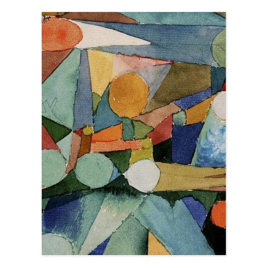 Klee: Colour Shapes abstract art Postcard
