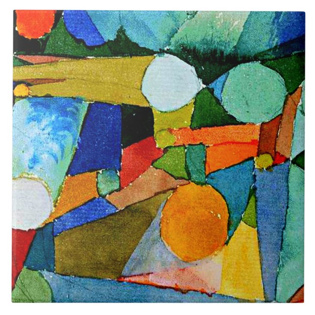 Klee - Colour-Shapes, famous painting, Tile (Front)