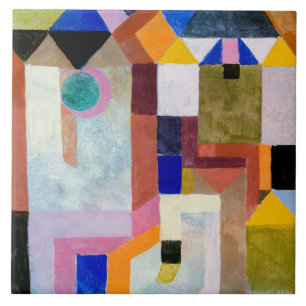 Klee - Colourful Architecture, famous artwork, Tile