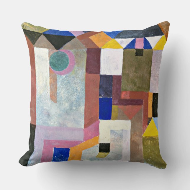 Klee - Colourful Architecture Throw Pillow (Front)
