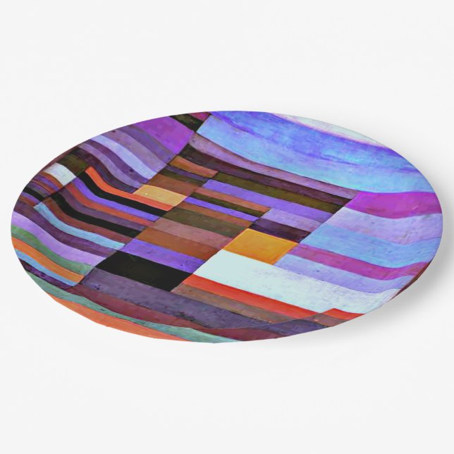 Klee - Fire in the Evening Paper Plate (Angled)