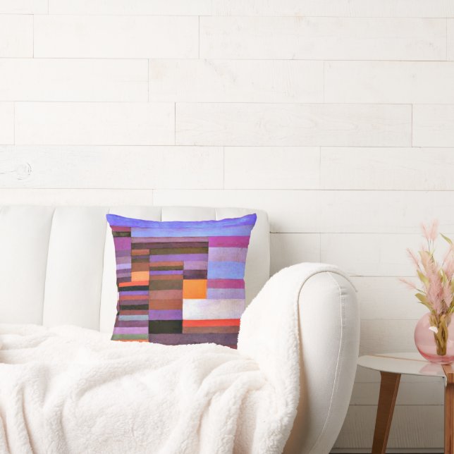 Klee - Fire in the Evening Throw Pillow (Couch)