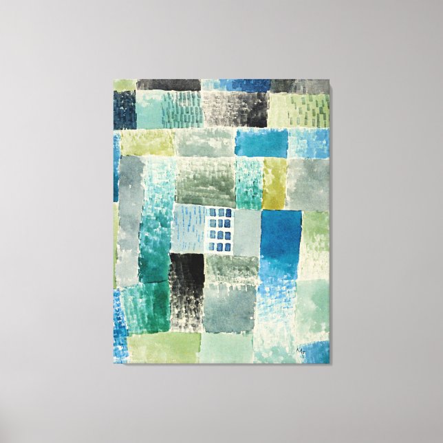 Klee - First House in a Settlement Canvas Print (Front)