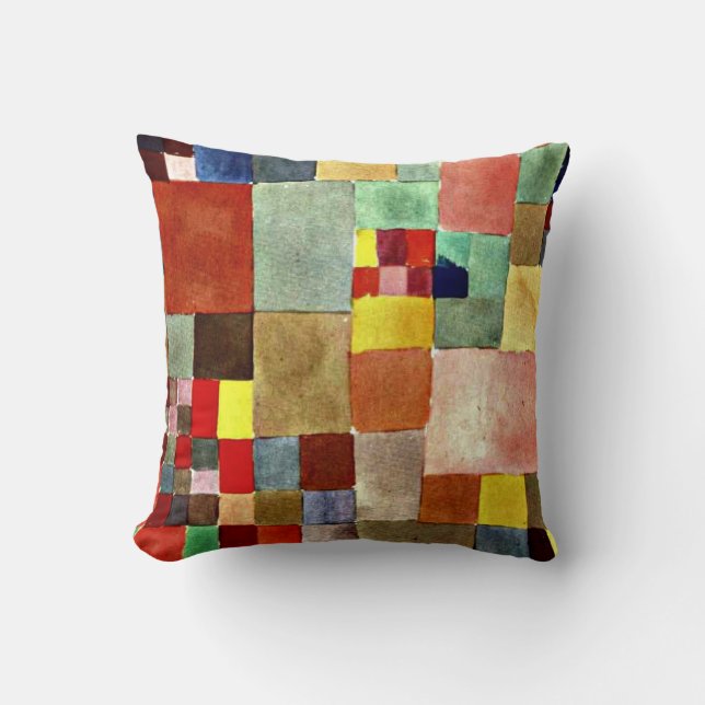 Klee - Flora on Sand, popular abstract artwork, Throw Pillow (Front)