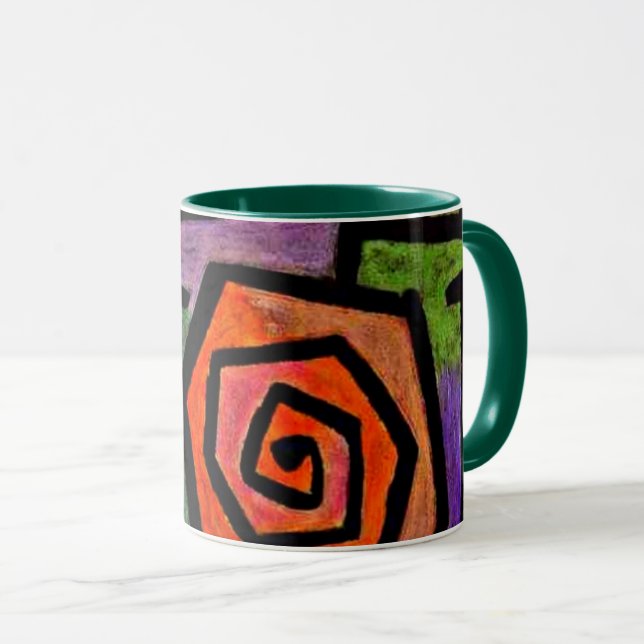 Klee - Heroic Roses, abstract artwork Mug (Front Right)