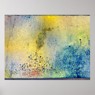 Klee - Hot Evening in the Harbour, abstract art Poster