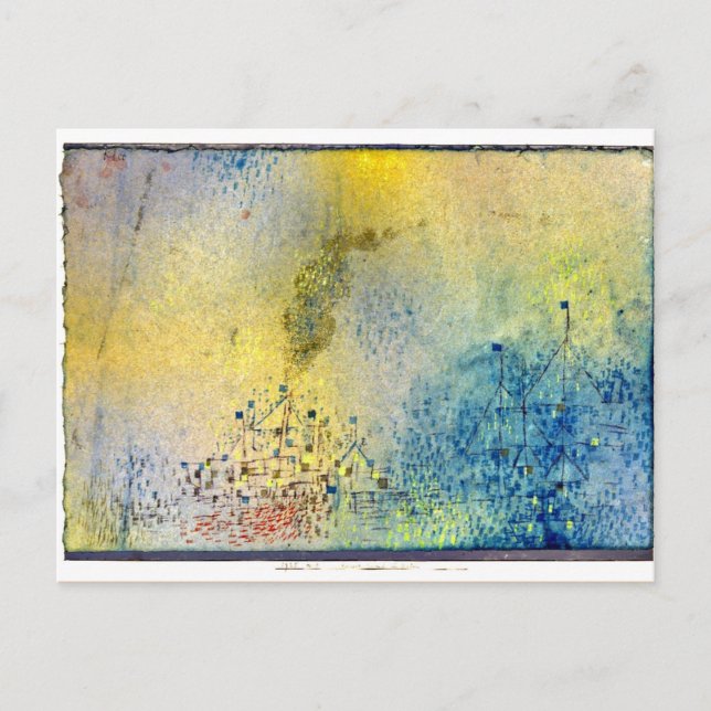 Klee - Hot Evening in the Harbour Postcard (Front)