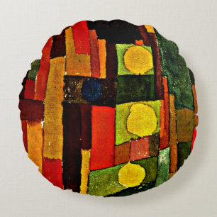 Klee - In the Style of Kairouan, Round Pillow