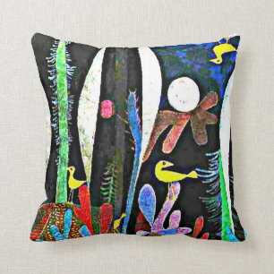 Klee - Landscape with Yellow Birds Throw Pillow