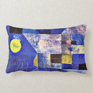 Klee- Moonlight, Paul Klee painting Lumbar Pillow