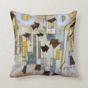 Klee - Mural from the Temple of Longing Thither Throw Pillow