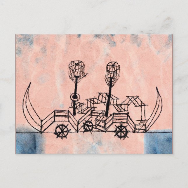 Klee - Old Steamboat, abstract art Postcard (Front)