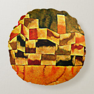 Klee - Oriental Architecture Round Pillow