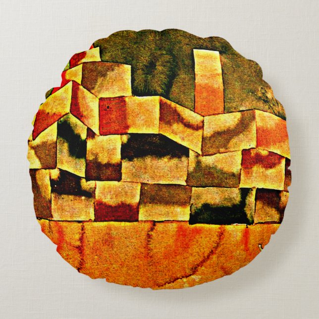 Klee - Oriental Architecture Round Pillow (Front)