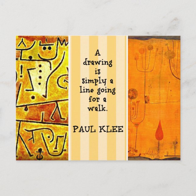 Klee - Paul Klee Paintings and Quotation Postcard (Front)