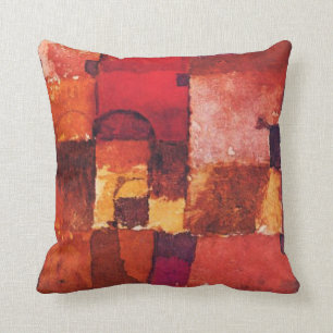 Klee - Red and White Cupolas Throw Pillow