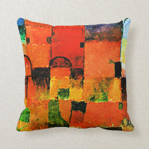 Klee - Red and White Domes 2021 large Throw Pillow