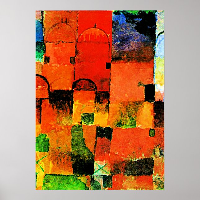 Klee - Red and White Domes Poster (Front)
