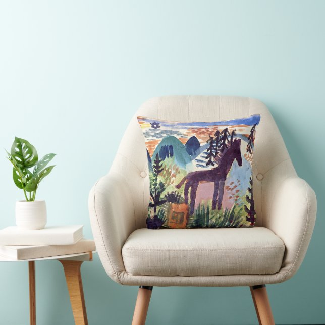 Klee - The Horse Throw Pillow (Chair)