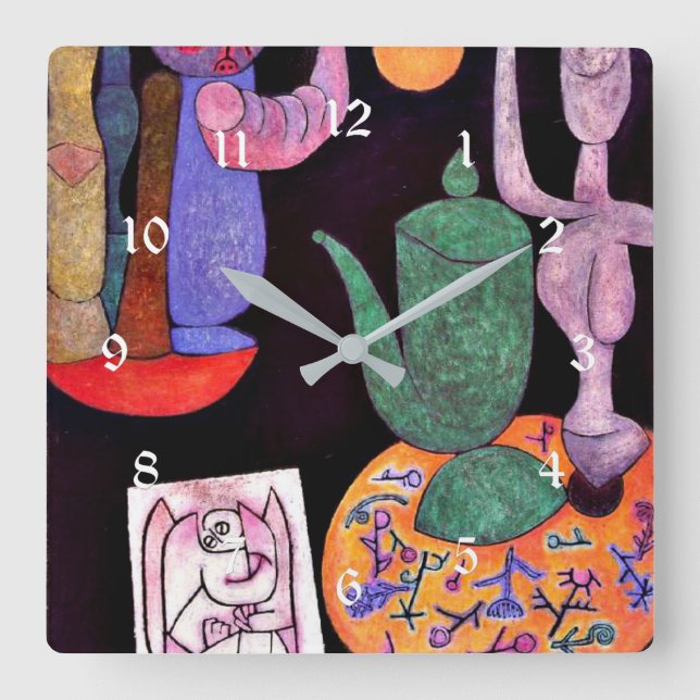 Klee - Untitled (Still Life) Square Wall Clock (Front)