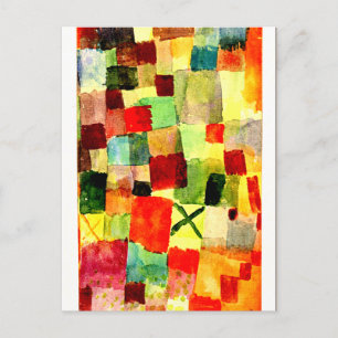 Klee - Watercolor with Dark Green Cross Postcard