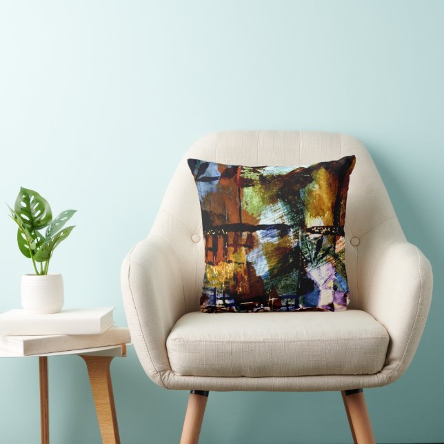 Klee - Windows and Palm Trees Throw Pillow (Chair)