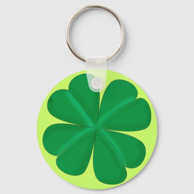 Kleeblatt vierblättrig Glücksbringer Keychain (Front)