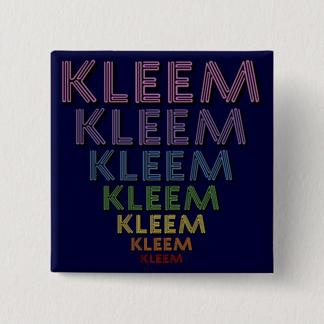 Kleem 2 Inch Square Button (Front)