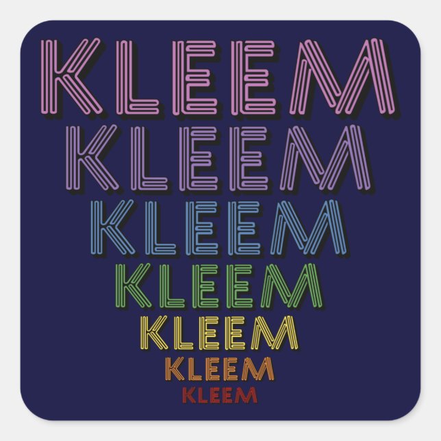 Kleem Chakra Colours Square Sticker (Front)